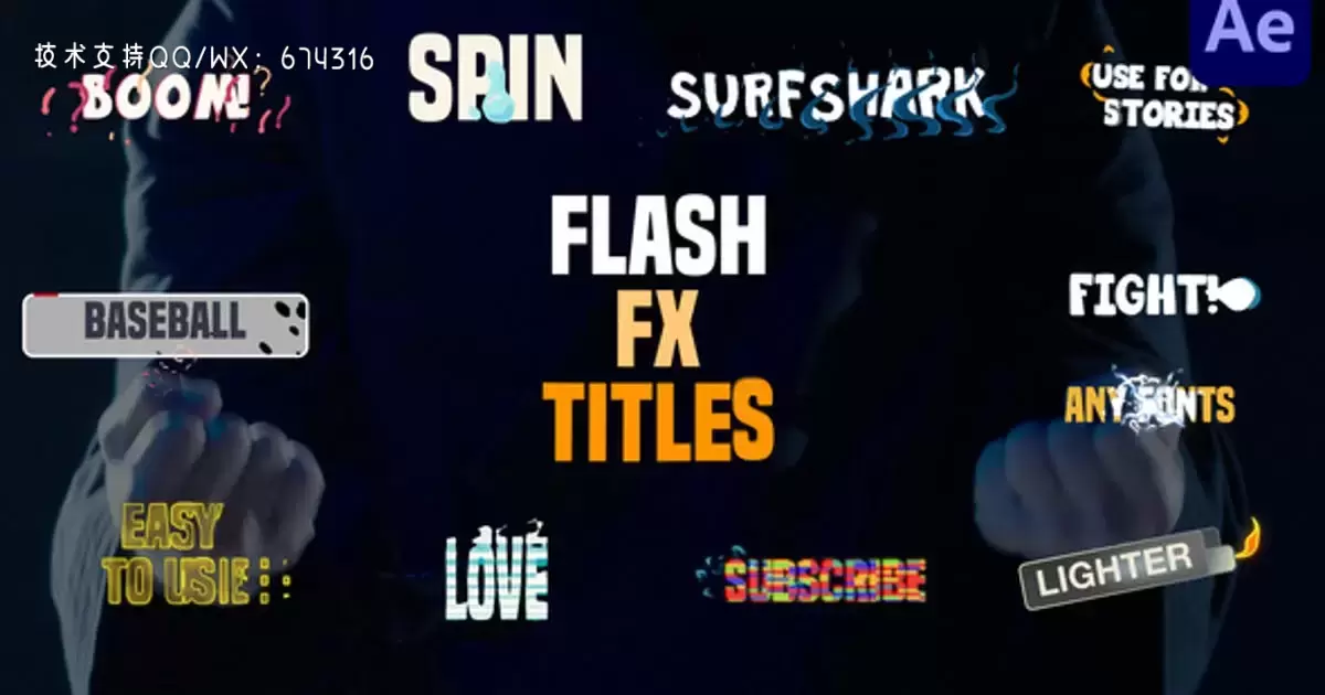 Flash FX标题文字特效动画AE视频模版Flash FX Titles | After Effects插图