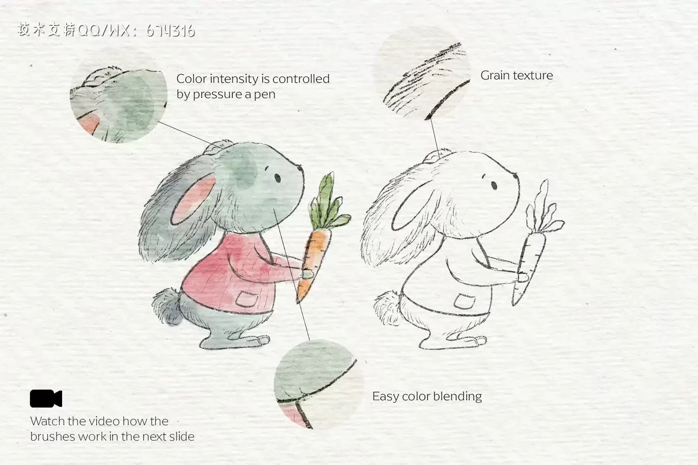 时尚高端简约清新逼真质感的高品质手绘水彩素描Procreate笔刷大集合插图2