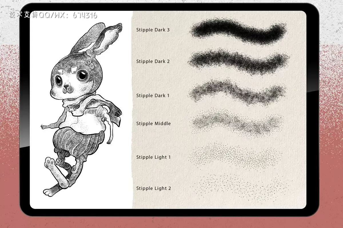 适用于Procreate的点画阴影笔刷素材插图1