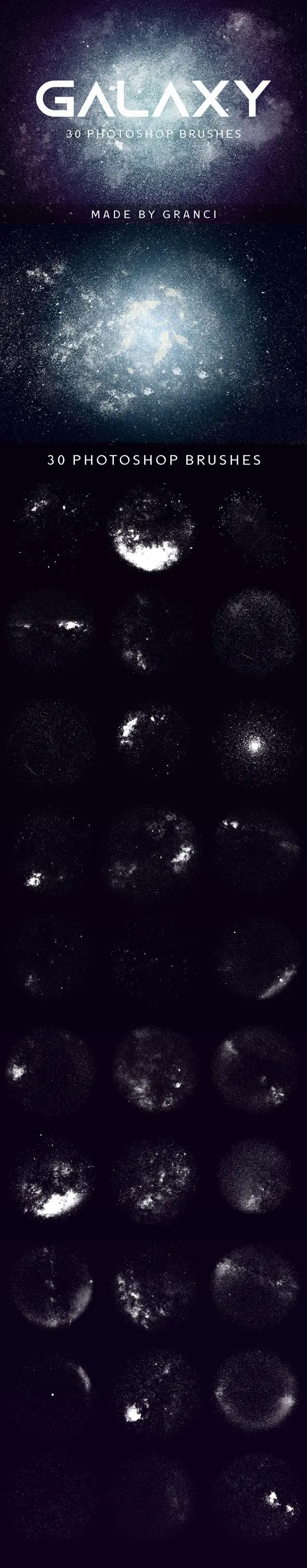 高分辨率的银河星系星空Photoshop笔刷素材插图