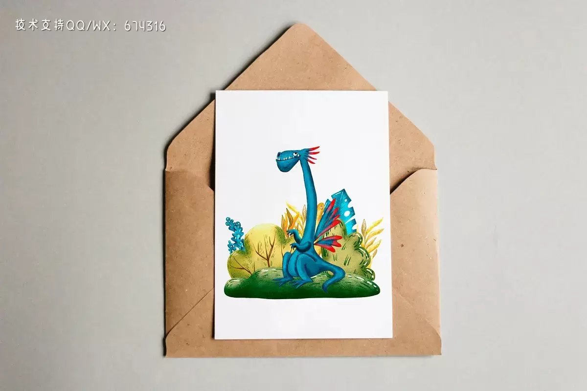 可爱的卡通恐龙水彩剪贴画素材合集插图1