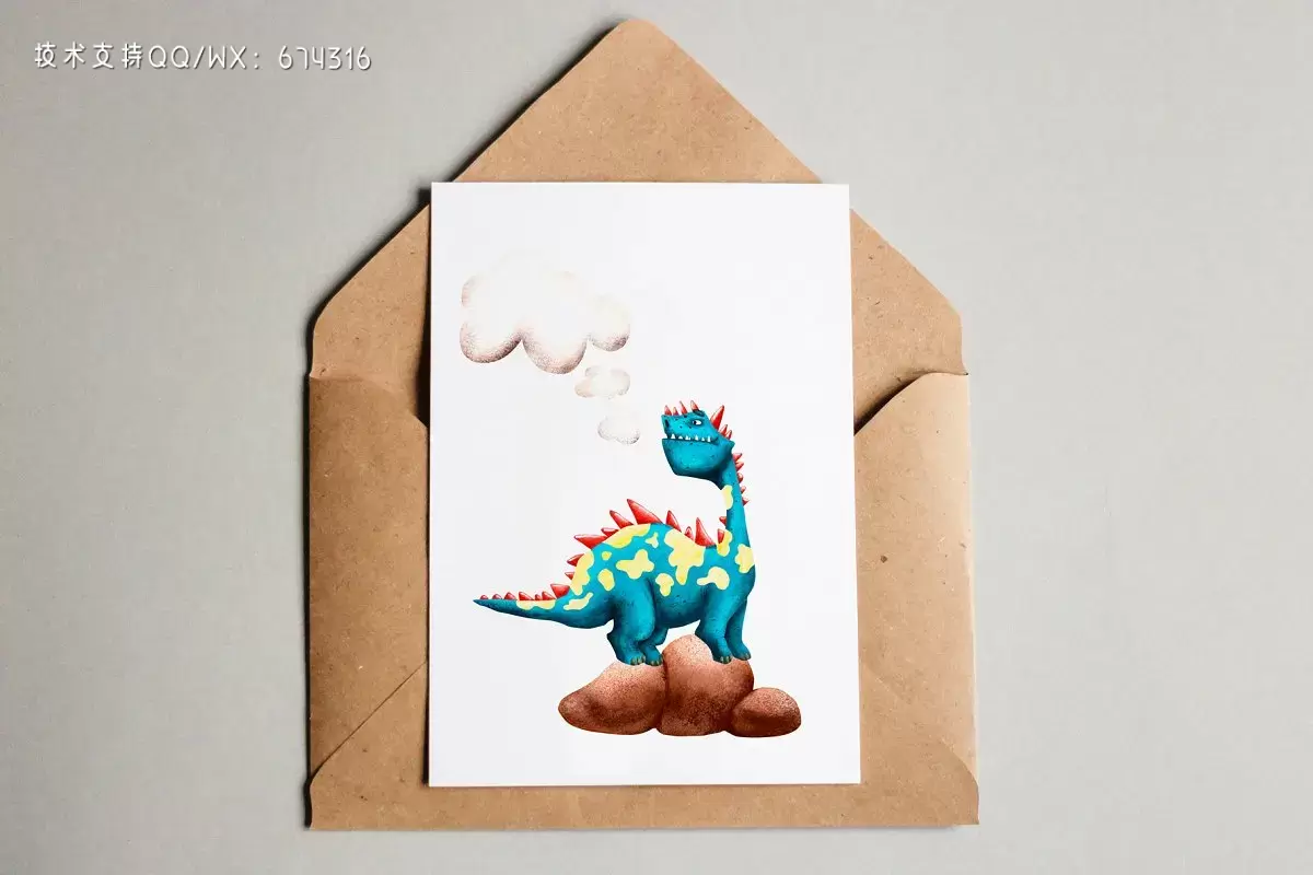 可爱的卡通恐龙水彩剪贴画素材合集插图2