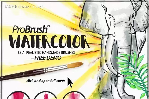 专业水彩笔刷 Watercolor ProBrush™ + Free Demo免费下载