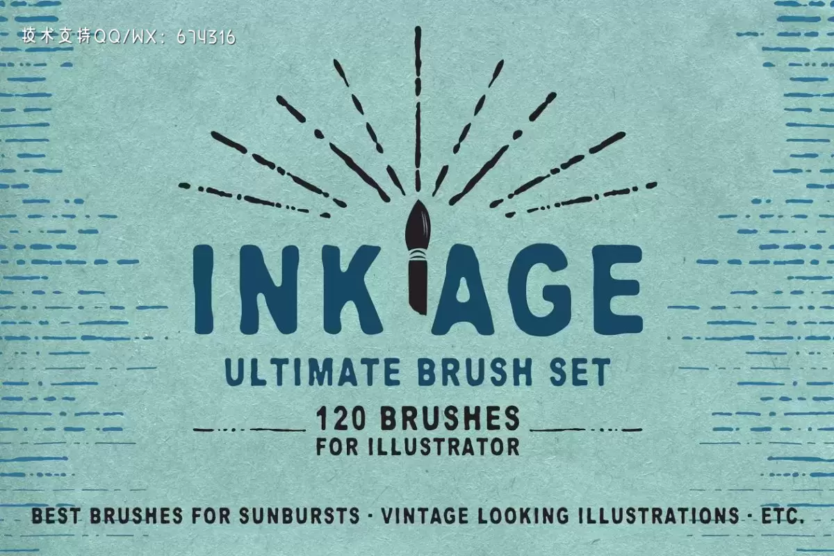 抽象笔刷素材 Ink Age Brush Pack免费下载