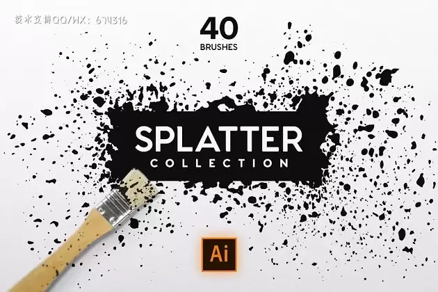 ai墨点笔刷下载 Splatter Collection免费下载