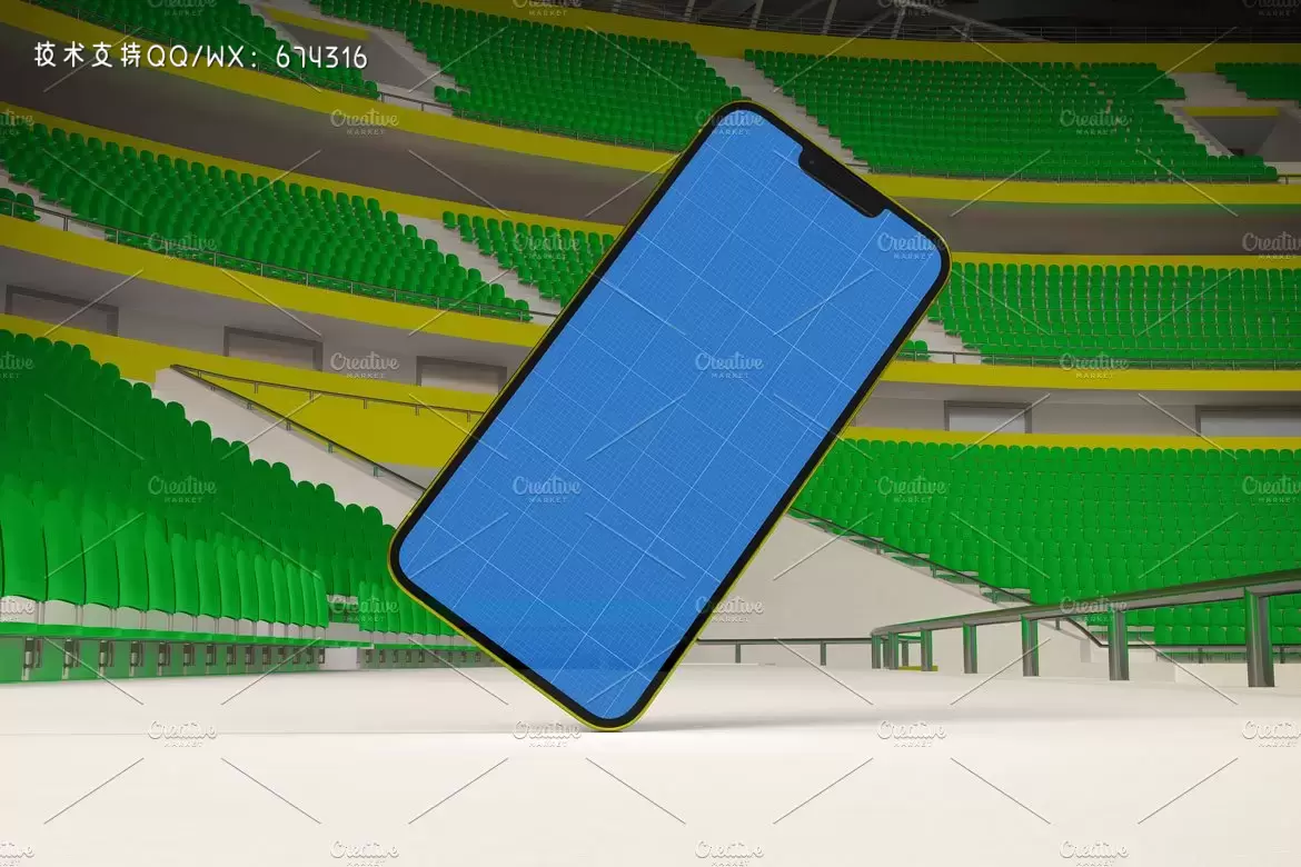 世界杯球场背景iPhone手机样机模板 (PSD)插图8