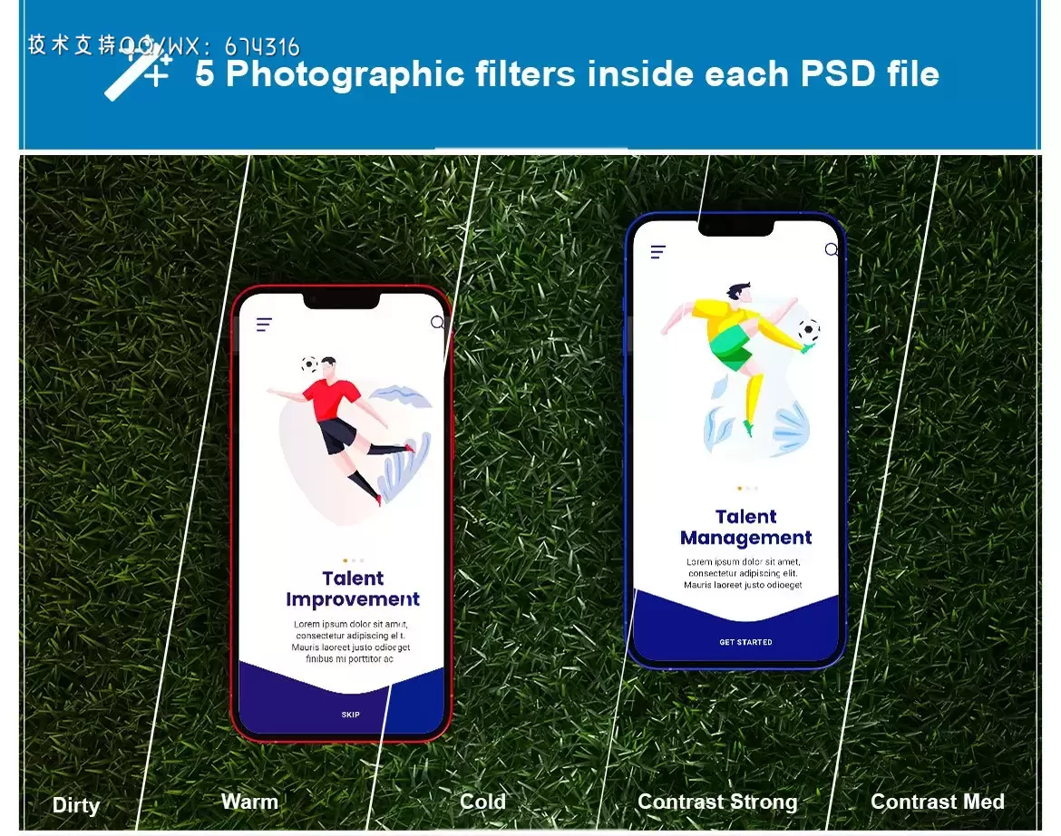 世界杯球场背景iPhone手机样机模板 (PSD)插图12