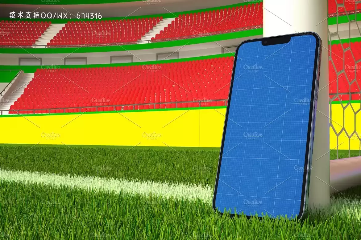 世界杯球场背景iPhone手机样机模板 (PSD)插图10