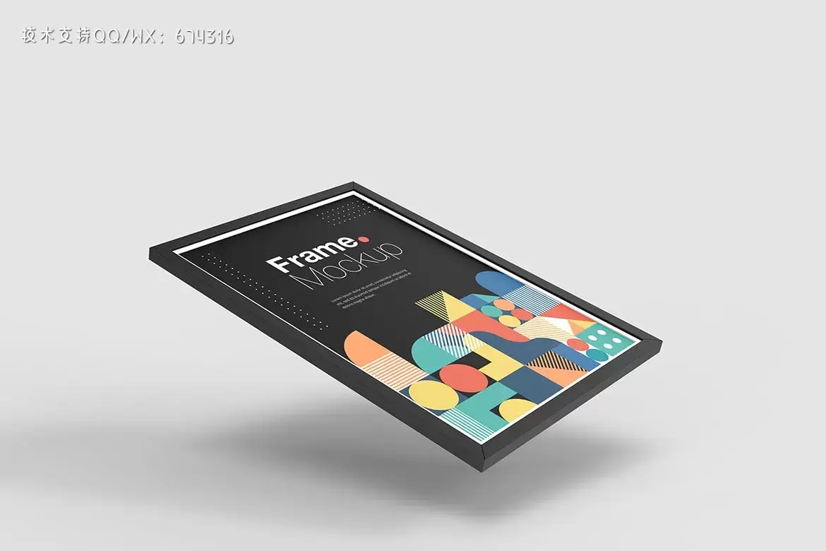 海报作品展示框架样机模板 (PSD)下载