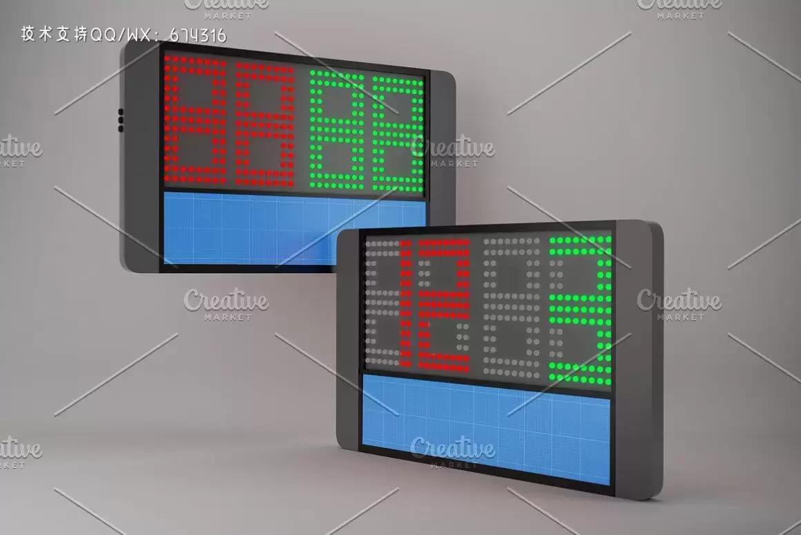 比赛记分牌设计样机模板 (PSD)插图2