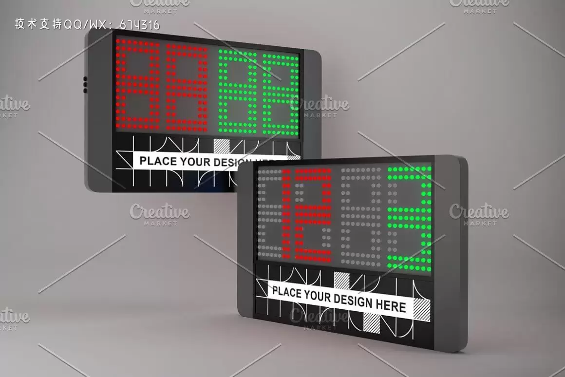 比赛记分牌设计样机模板 (PSD)插图1
