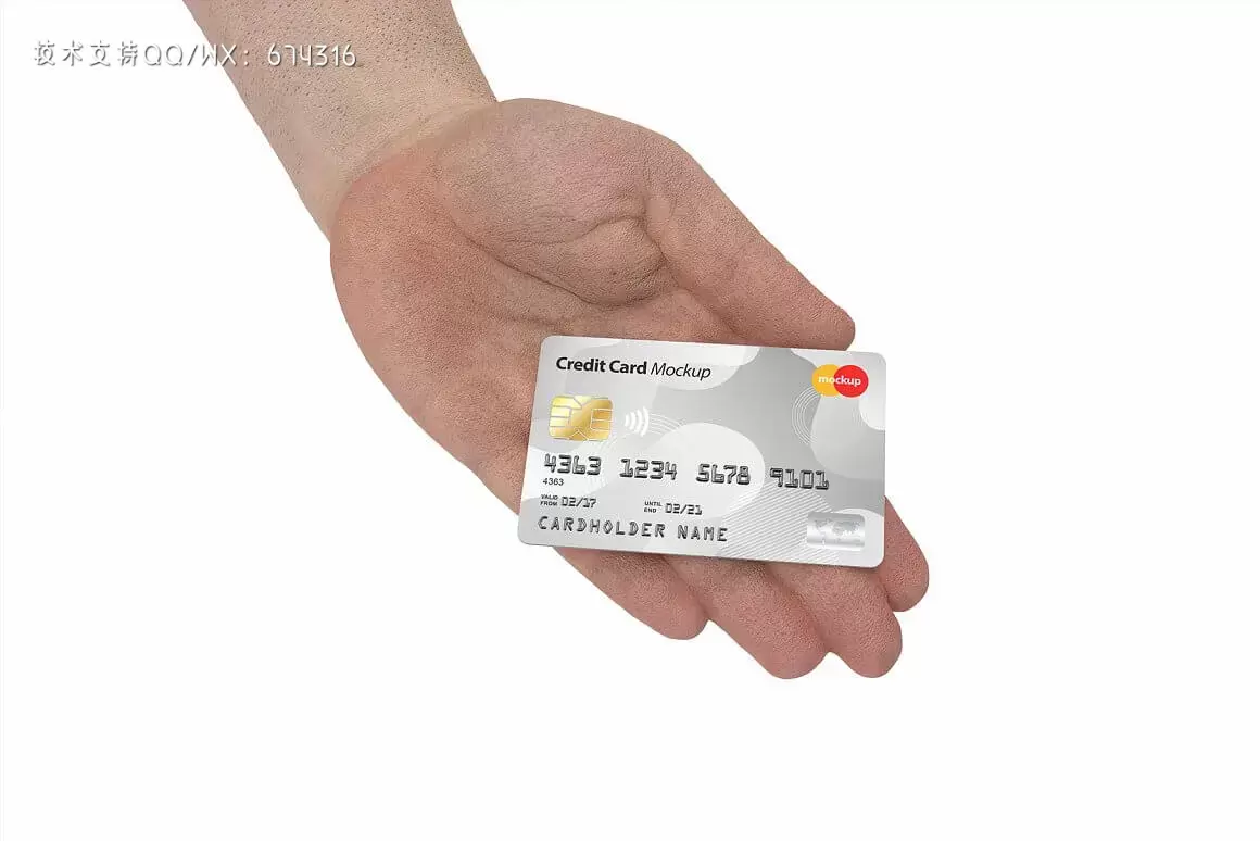 手拿信用卡VI展示效果图样机模板 (PSD)插图4