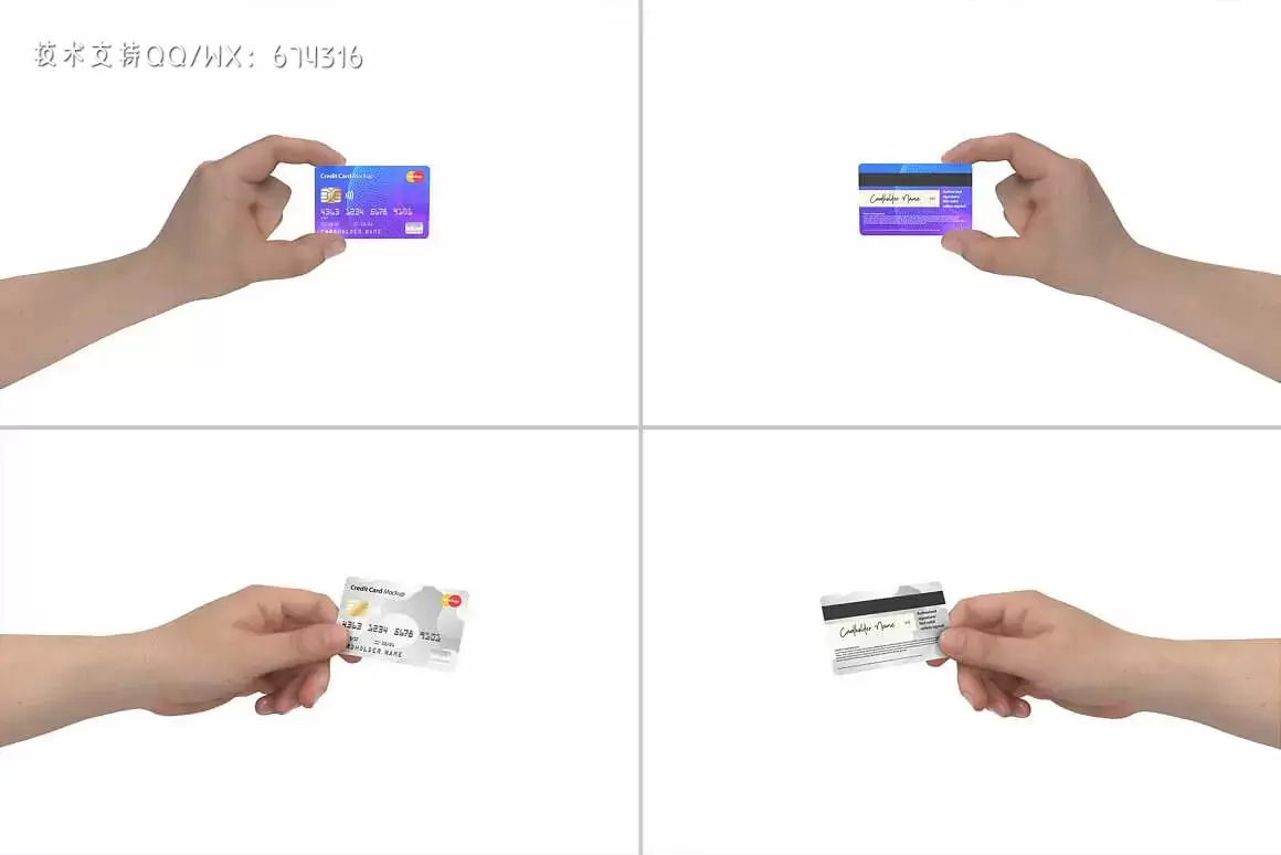 手拿信用卡VI展示效果图样机模板 (PSD)插图7