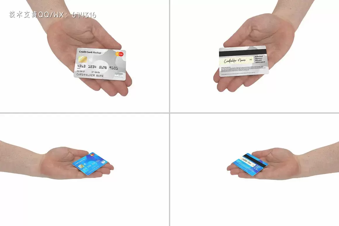 手拿信用卡VI展示效果图样机模板 (PSD)插图5