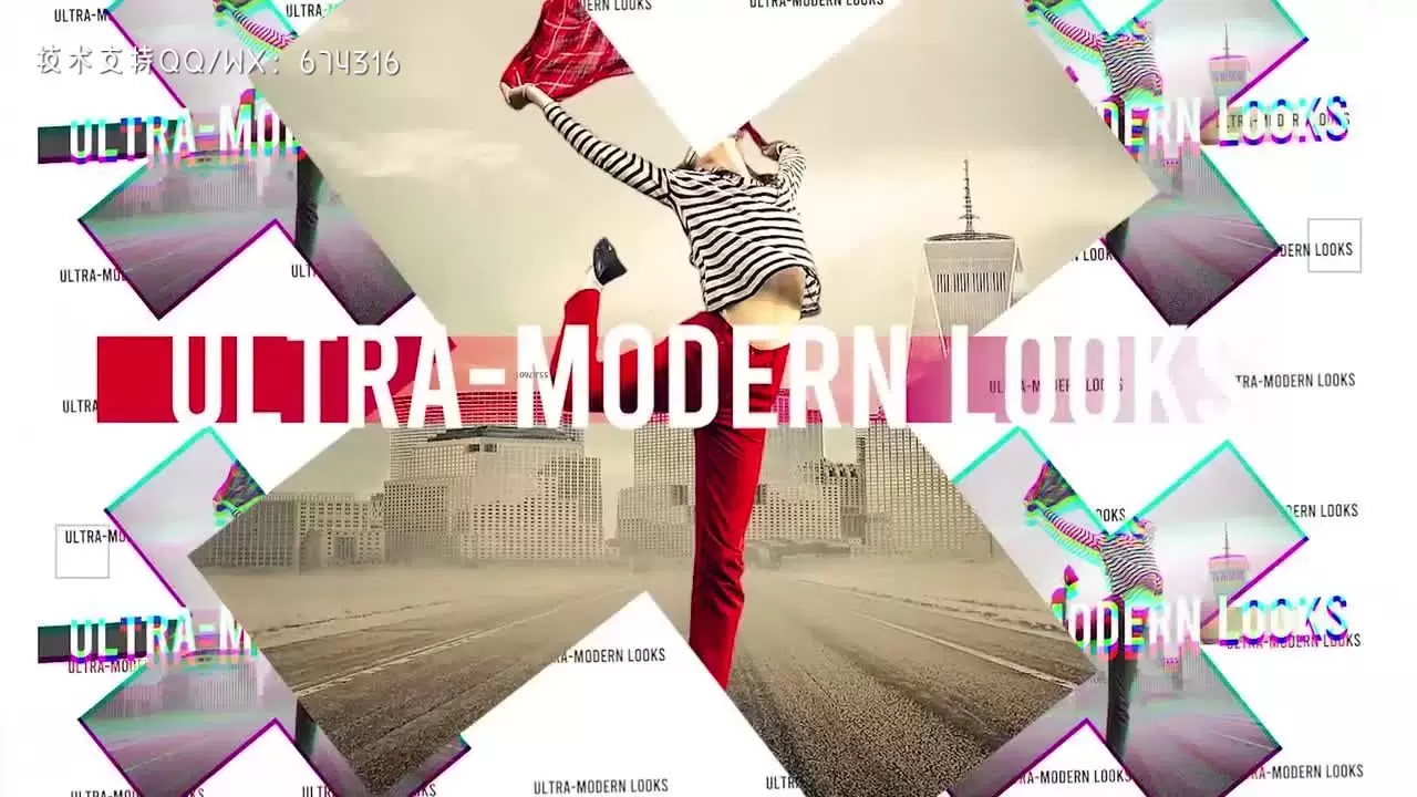 白色超现代信号干扰元素宣传活动pr模板Fashion Opener视频下载插图