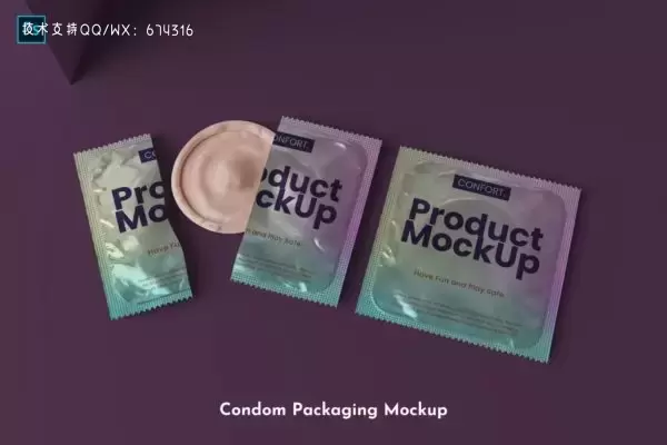 高品质的避孕套包装设计VI样机展示mockups免费下载