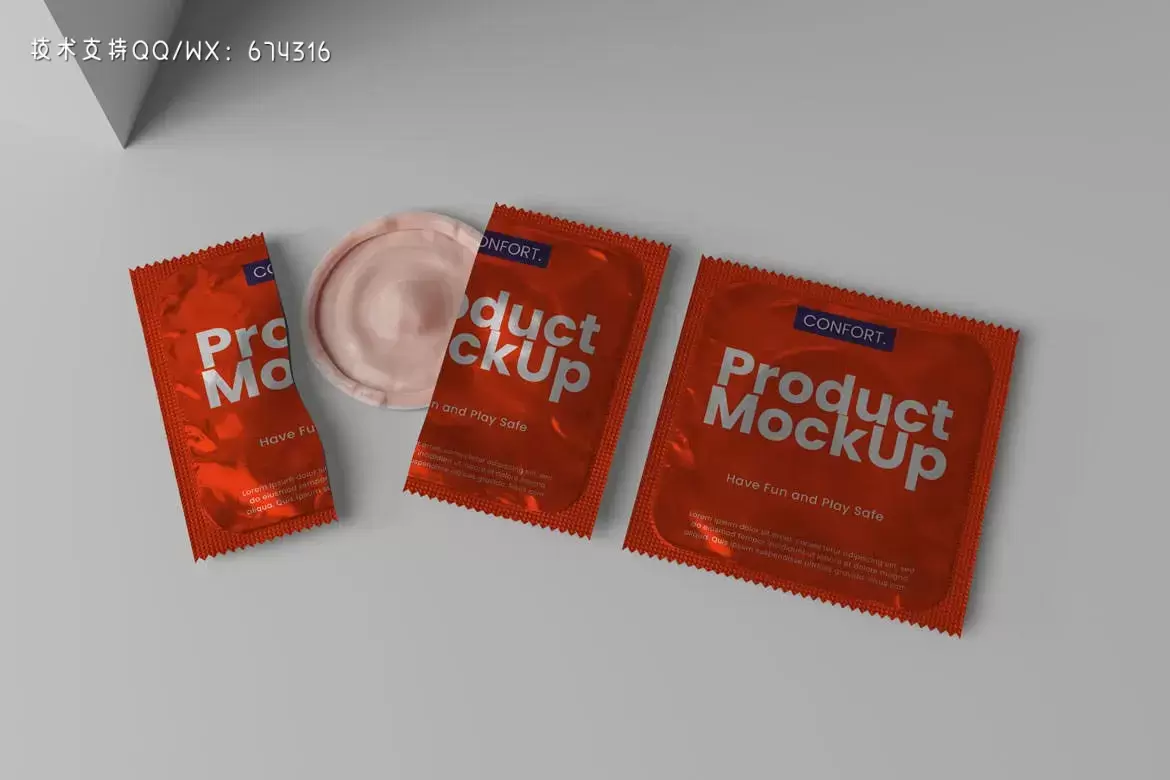 高品质的避孕套包装设计VI样机展示mockups插图2
