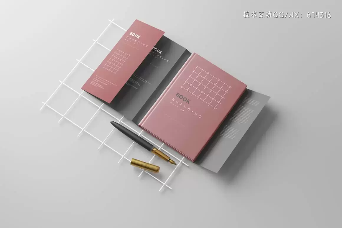 书籍封面防尘套文具品牌样机 (psd)插图11