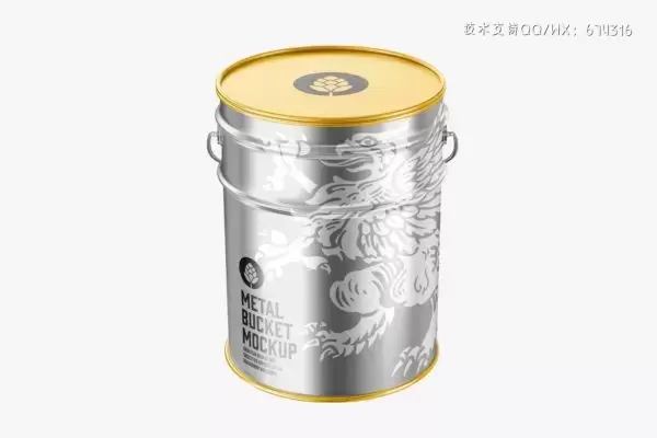 金属油漆锡罐外观包装设计样机 (PSD)免费下载