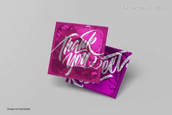 避孕套包装标签设计样机模板 (PSD)免费下载