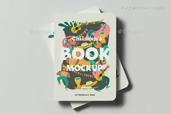 A5尺寸儿童书籍图书样机模板 (psd)免费下载
