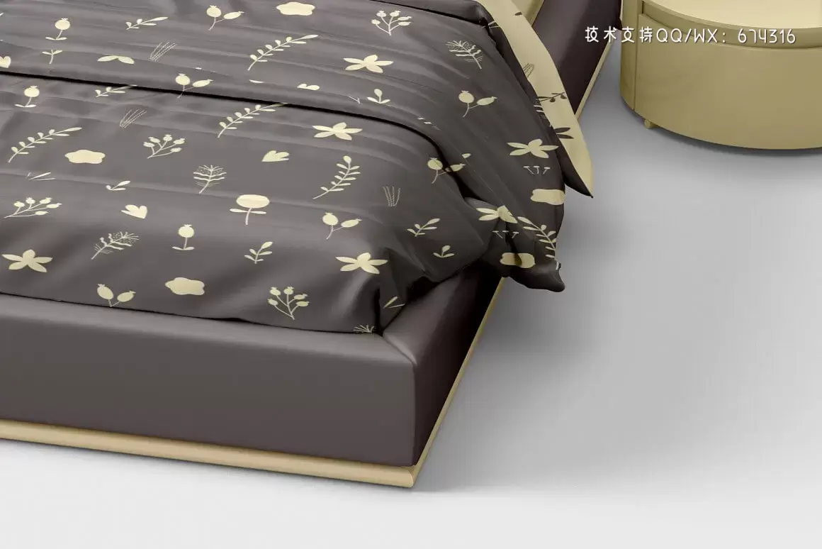 床上用品床单图案设计展示样机模板 (psd)插图3