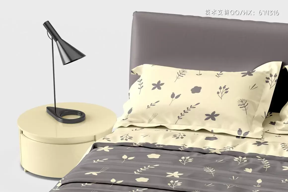 床上用品床单图案设计展示样机模板 (psd)插图5