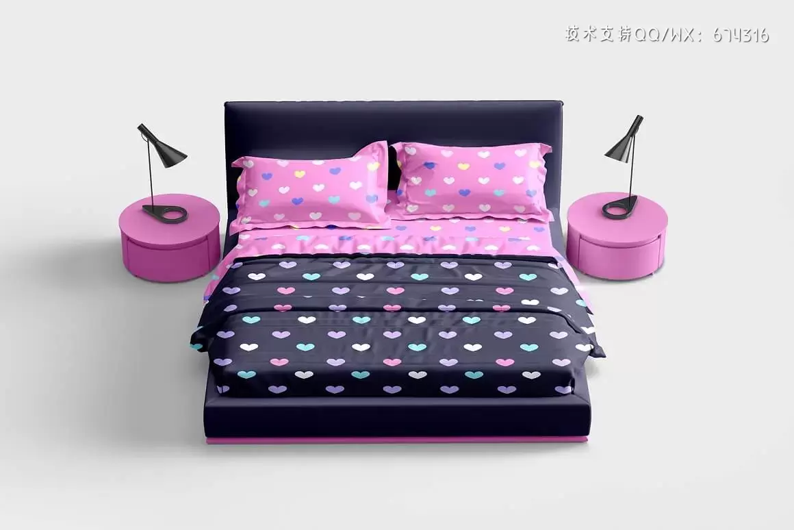 床上用品床单图案设计展示样机模板 (psd)插图16