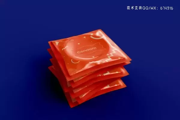 避孕套包装设计样机模板 (PSD)免费下载