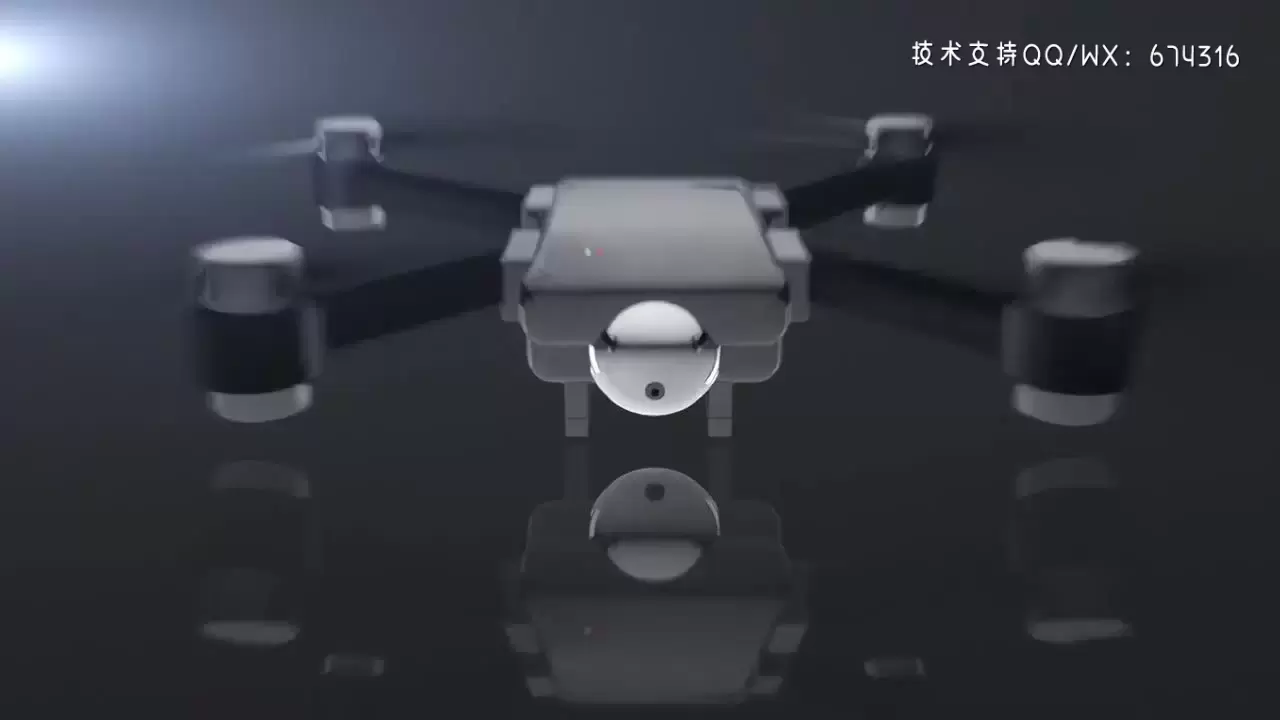 无人机动画开场logo显示pr模板视频下载插图
