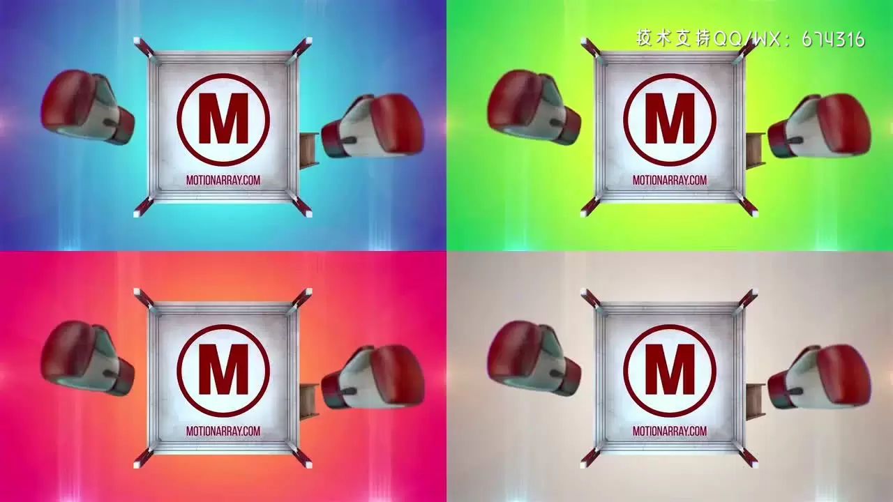 拳击体育运动logo展示动画PR模板视频下载插图