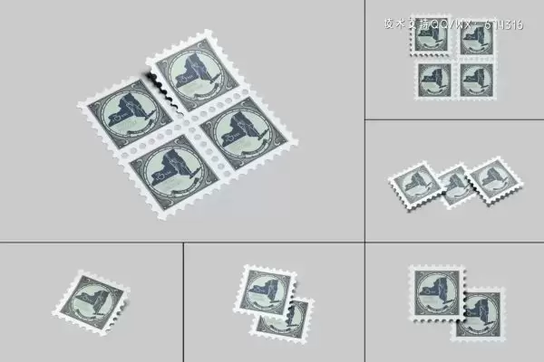 方形锯齿邮票设计样机 (PDF,PSD)免费下载