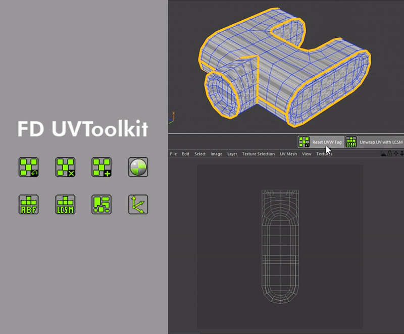 C4D插件-FD UVToolkit(C4D自动展UV贴图插件) V1.0  英文版插图