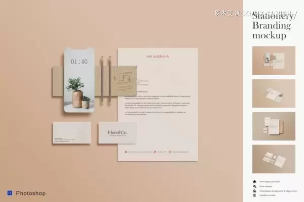 时尚高端简约多用途的VI设计样机展示模型mockups免费下载