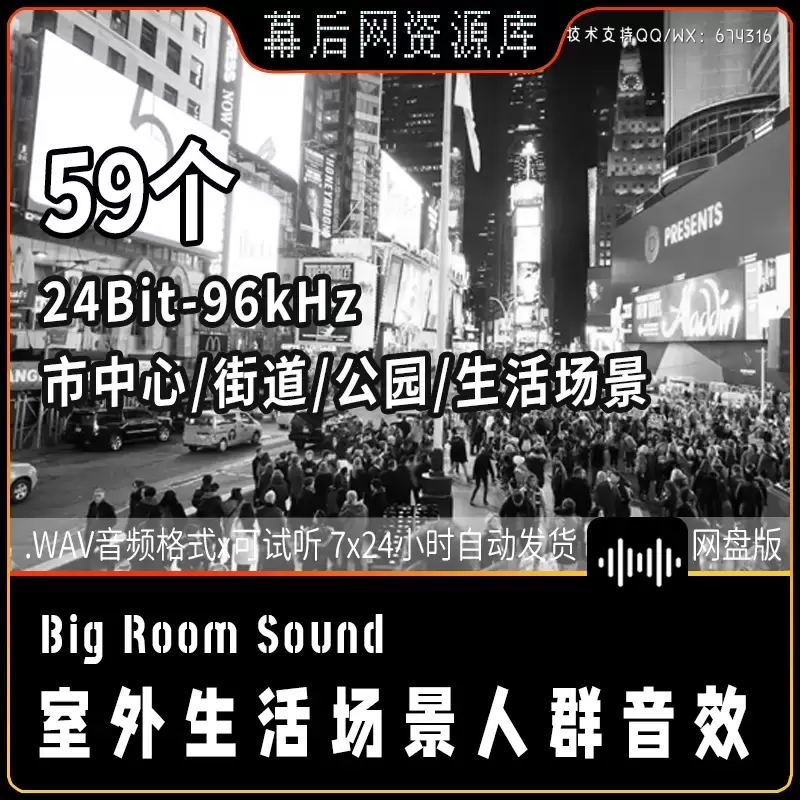 音频-室外生活场景人群音效Big Room Sound Exterior Crowds插图