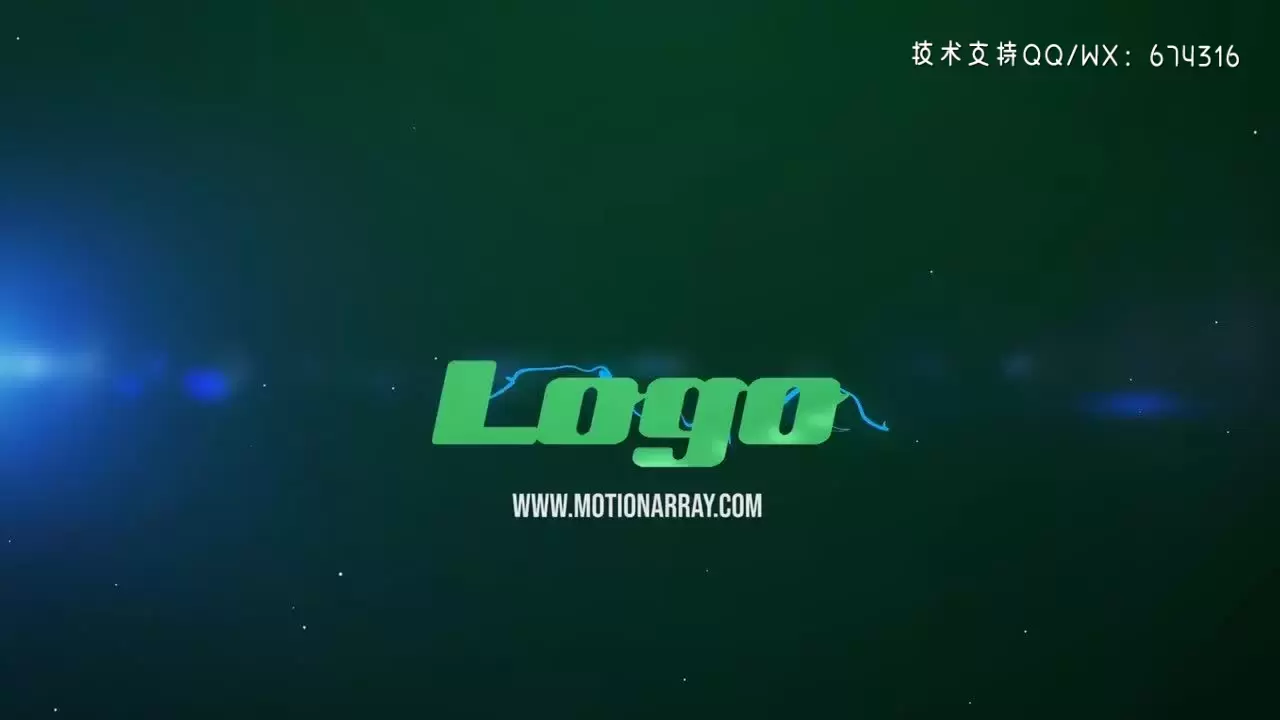 彩色粒子条纹效果logo展示PR模板视频下载