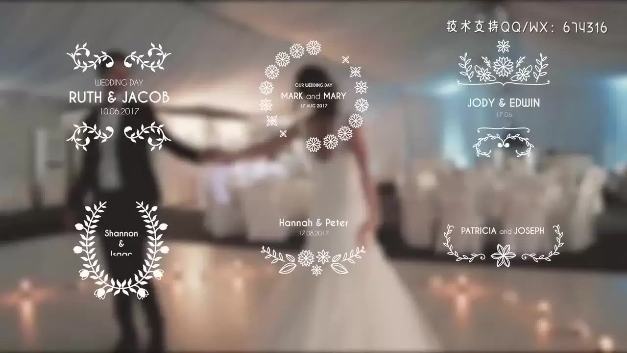 优雅自然的婚礼庆典视频PR模板视频下载