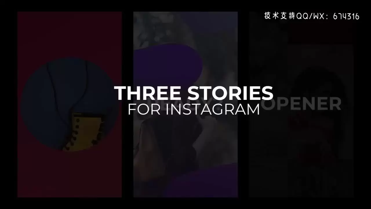 3个城市ins故事宣传动画PR模板视频下载