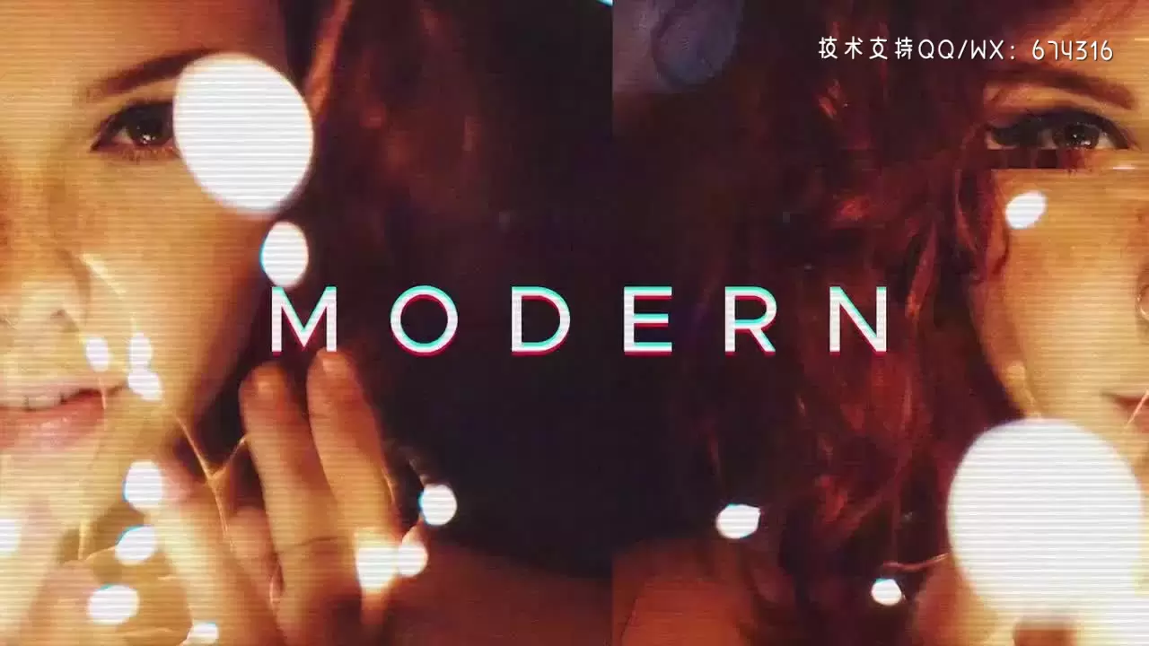 时尚现代失真信号损坏效果幻灯片PR模板视频下载插图