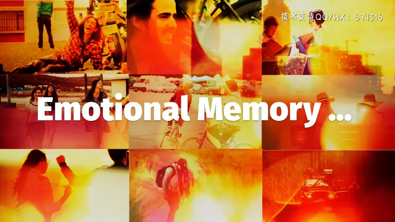 有惊人钢琴主题的情感记忆幻灯片PR模板视频下载插图