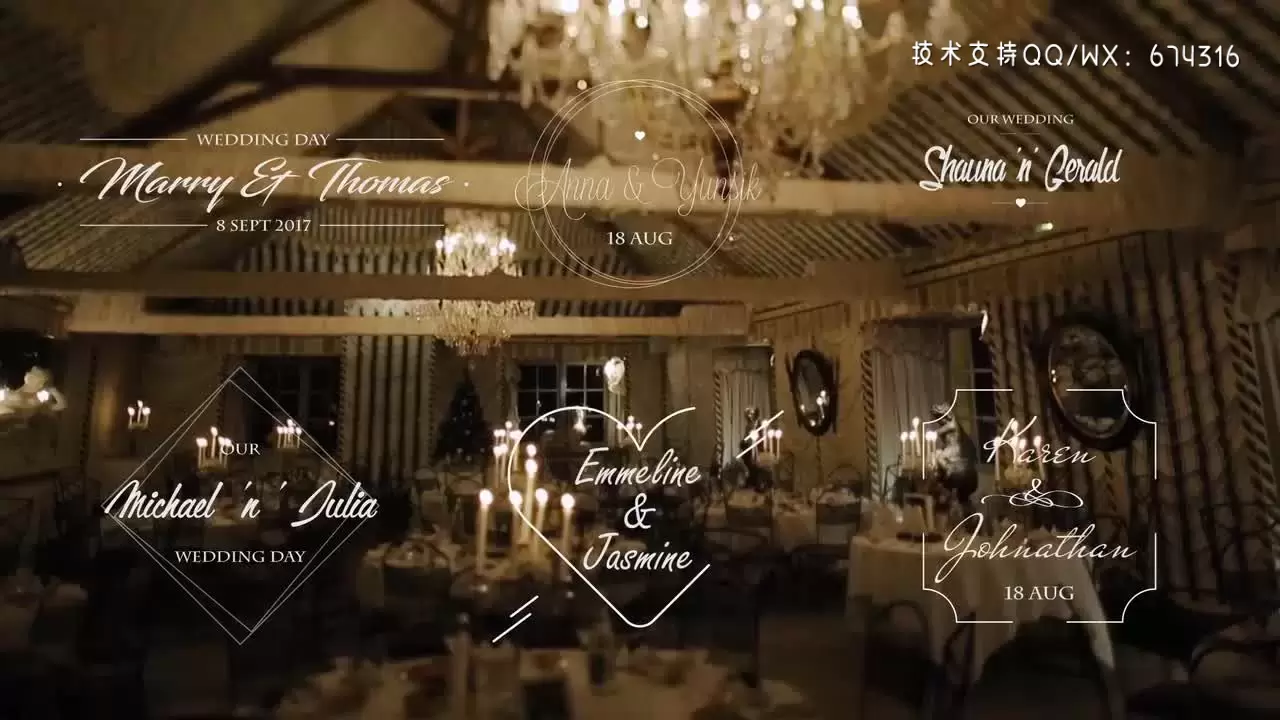 6个独特设计和婚礼视频素材Pr模板视频下载插图