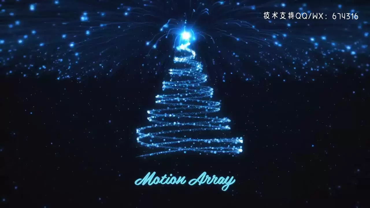 明亮精美的动画粒子烟花圣诞树商业活动PR模板视频下载插图