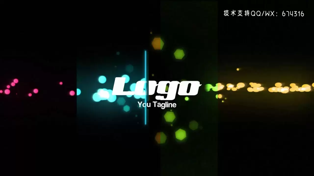 明亮优雅神奇的发光粒子飞过展示LOGO标志AE模板视频下载(含音频)插图