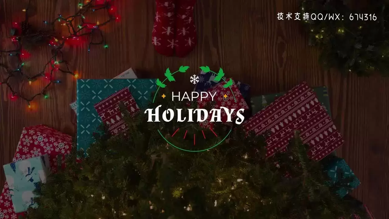 4K分辨率圣诞节商业促销文字标题动画视频下载