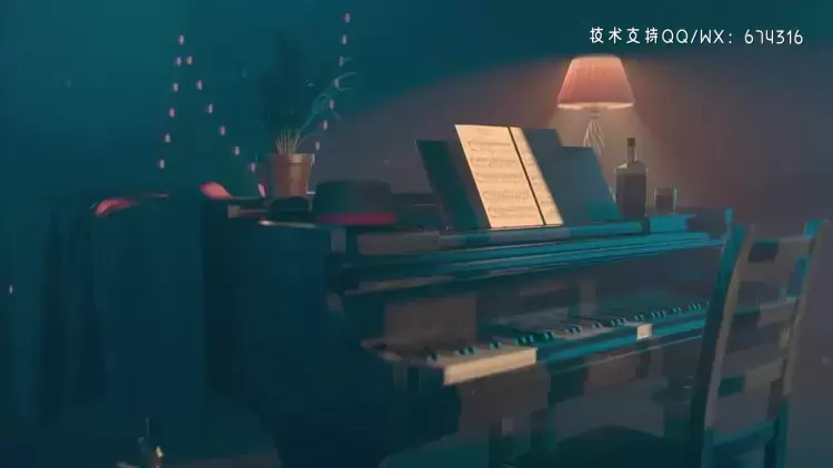 钢琴标题序列PR模板视频下载