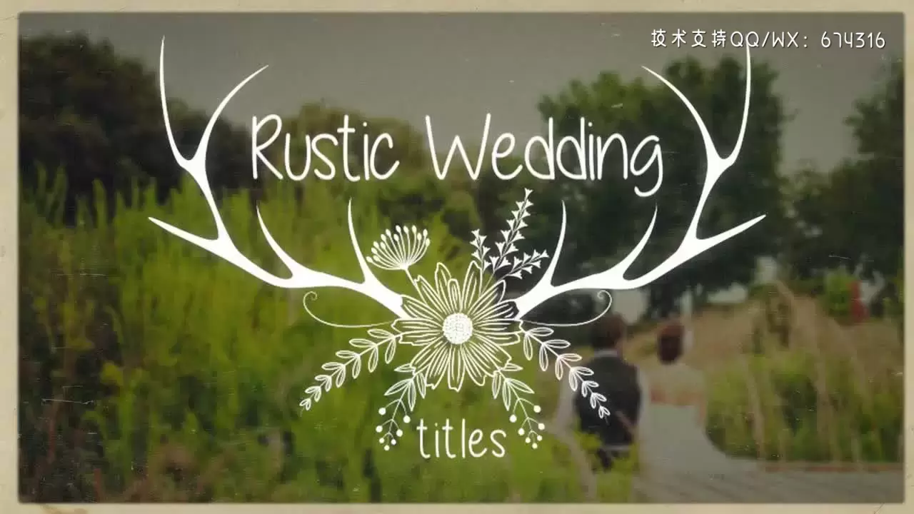 优雅质朴婚礼标题动画PR模板视频下载
