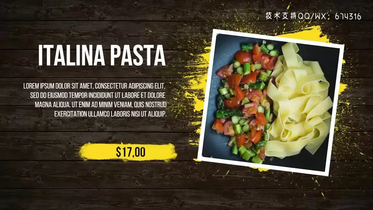 食物菜单幻灯片动画PR模板视频下载插图