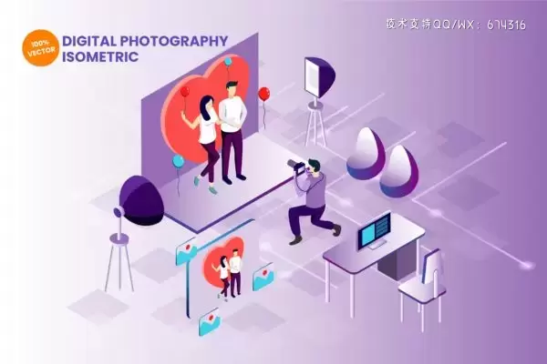 2.5D数码摄影技术概念素材下载（Ai）免费下载