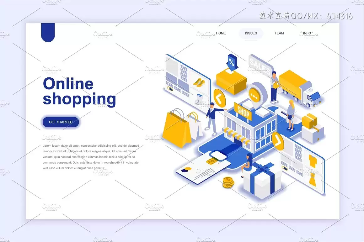 现代网站着陆页等距概念插图集 Landing Page Templates插图11