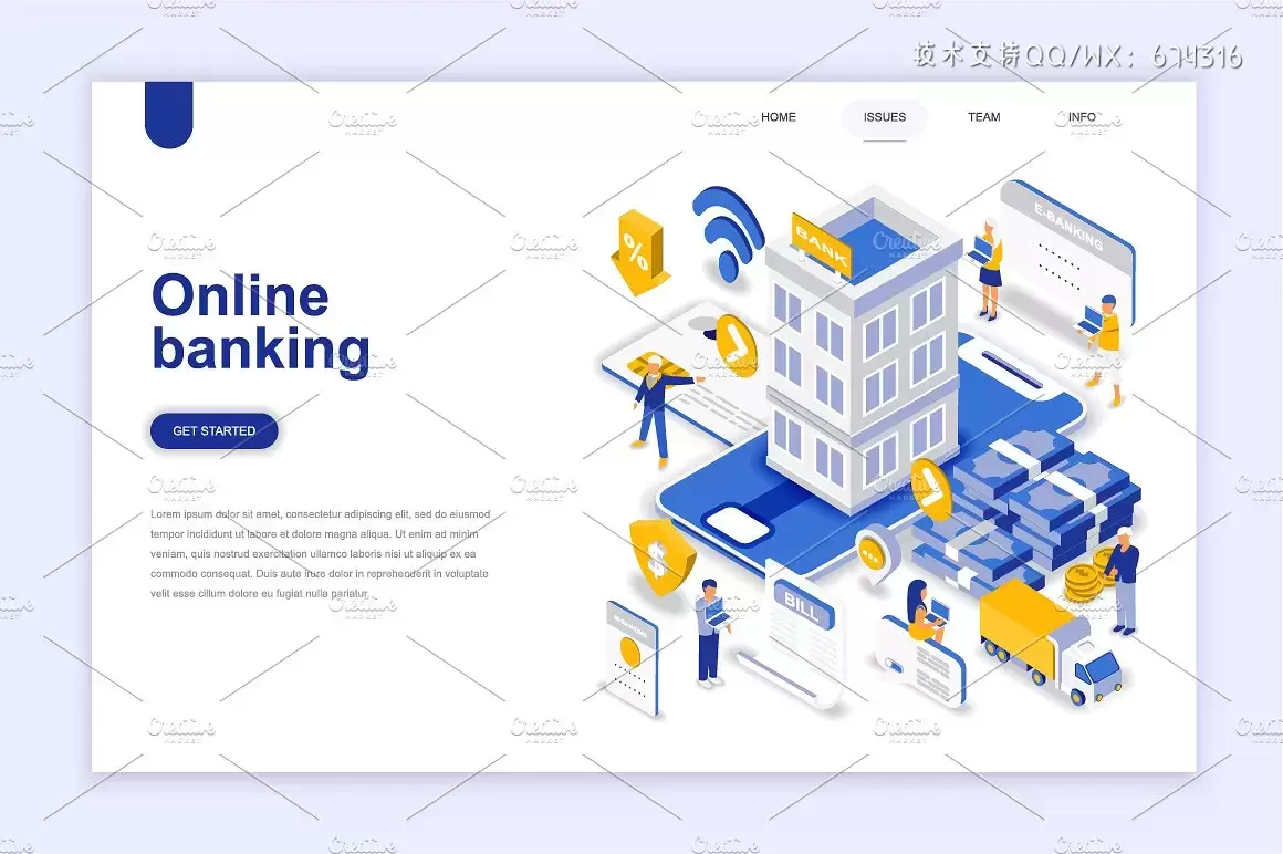 现代网站着陆页等距概念插图集 Landing Page Templates插图12